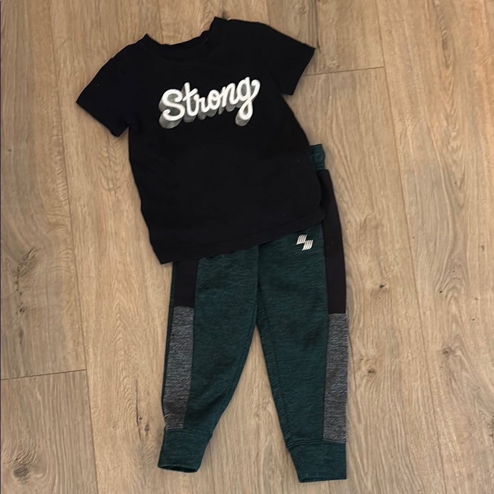 The Children's Place Black and Green Jogger Sweatpants